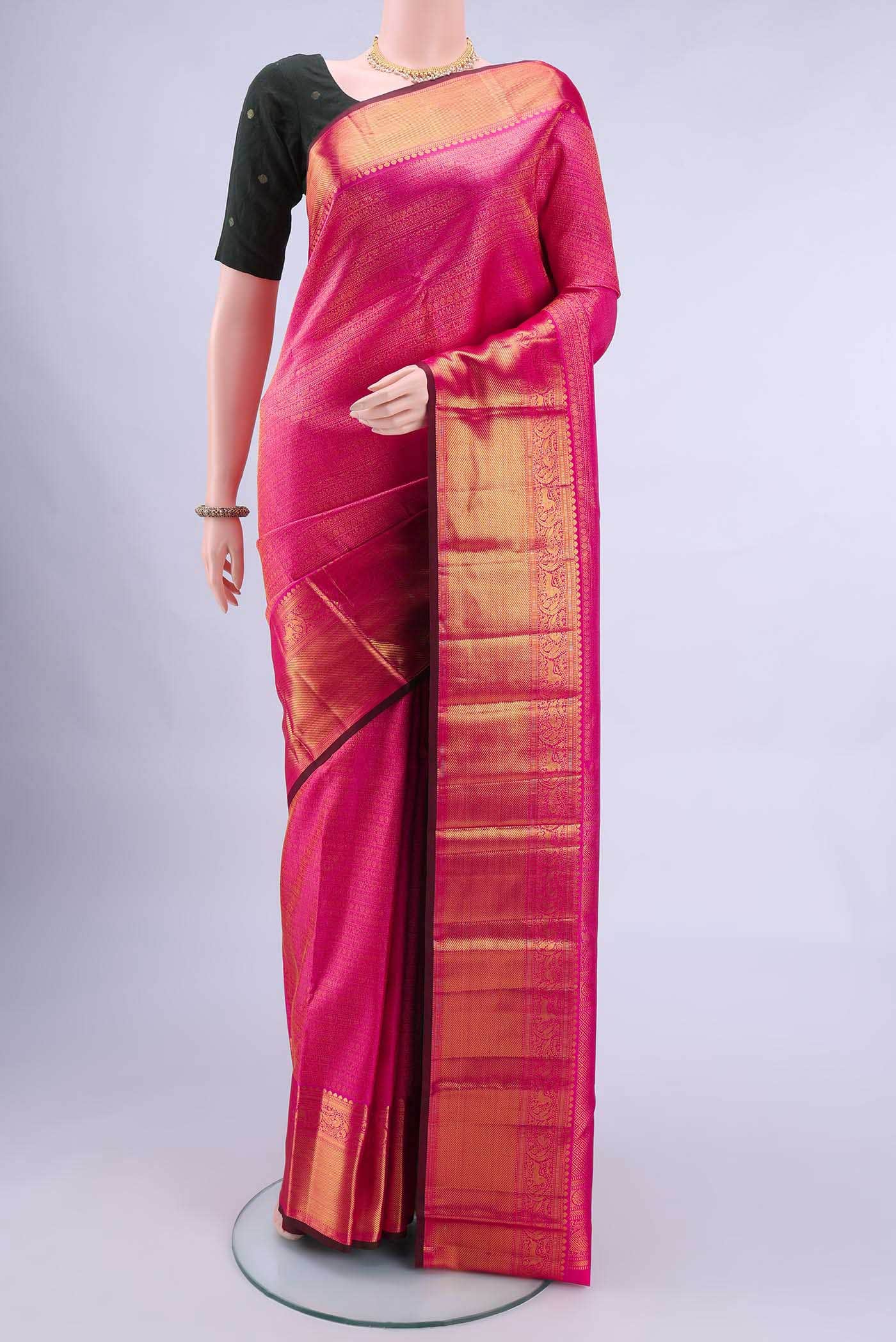 Rani Pink Kanchipuram Saree