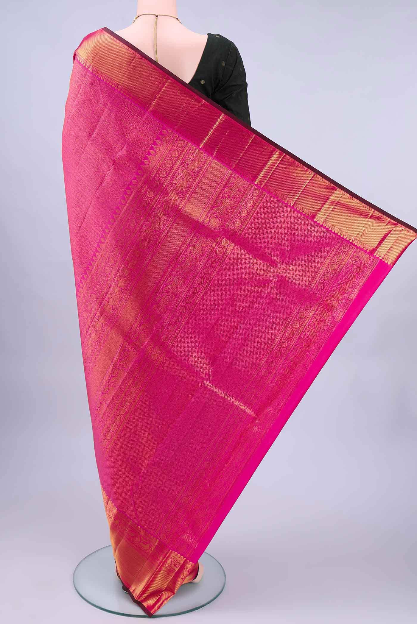 Rani Pink Kanchipuram Saree