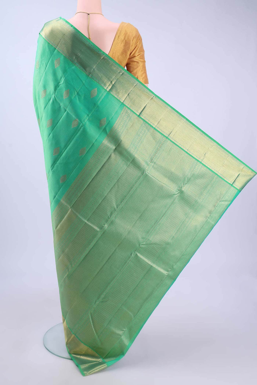 Sea Green Kanchipuram Saree