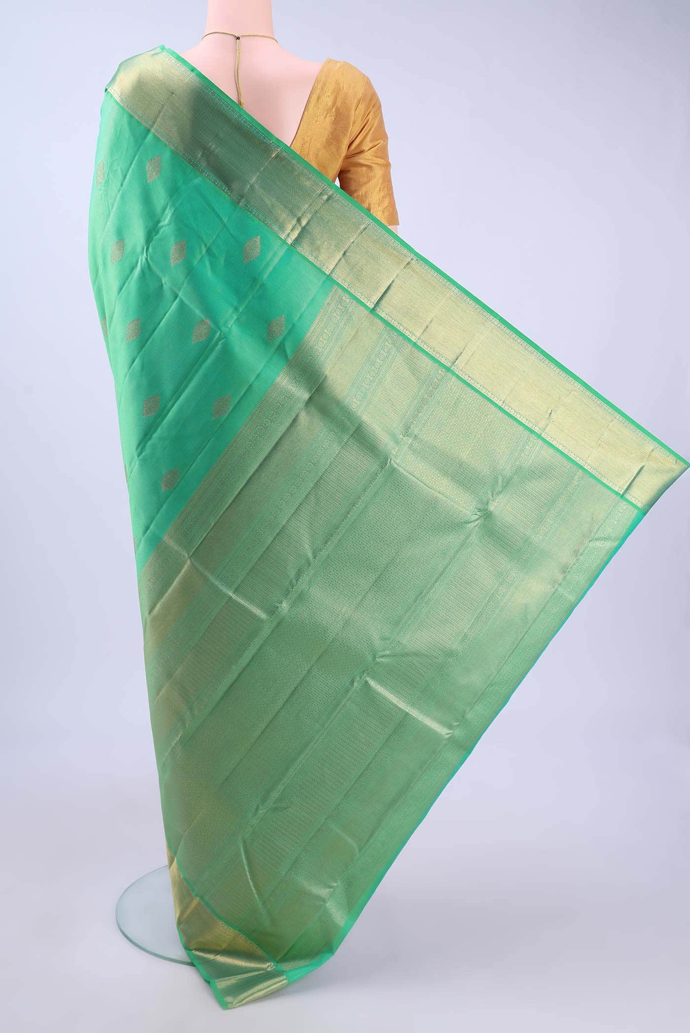 Sea Green Kanchipuram Saree