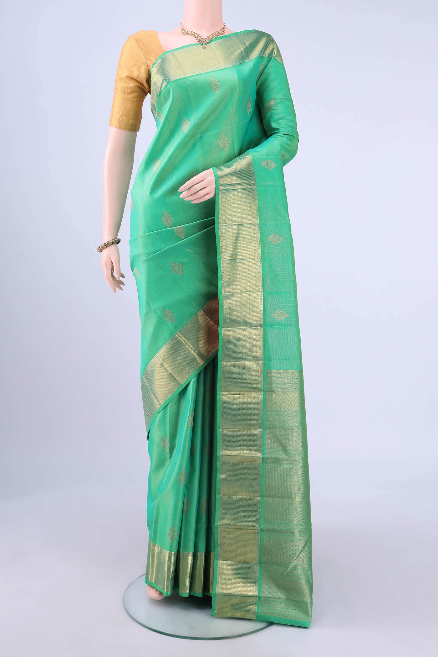 Sea Green Kanchipuram Saree
