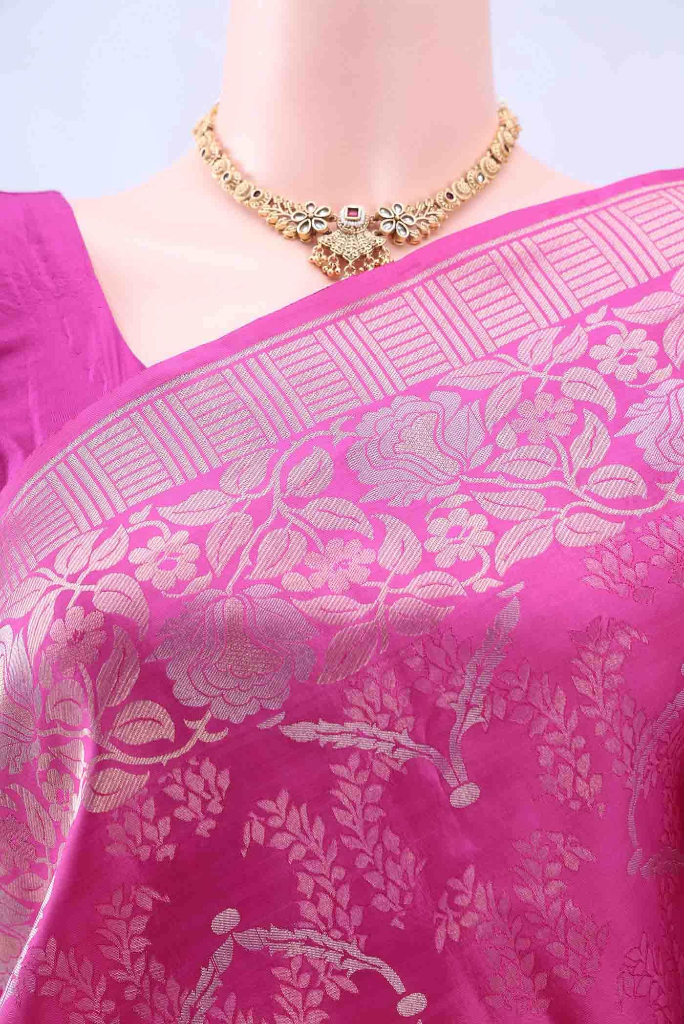 Rani Pink Soft Silk Saree