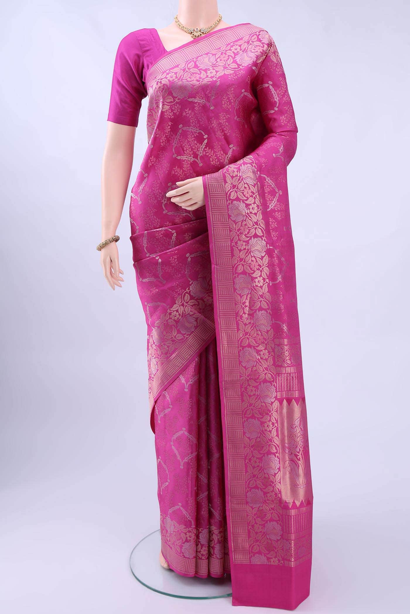 Rani Pink Soft Silk Saree