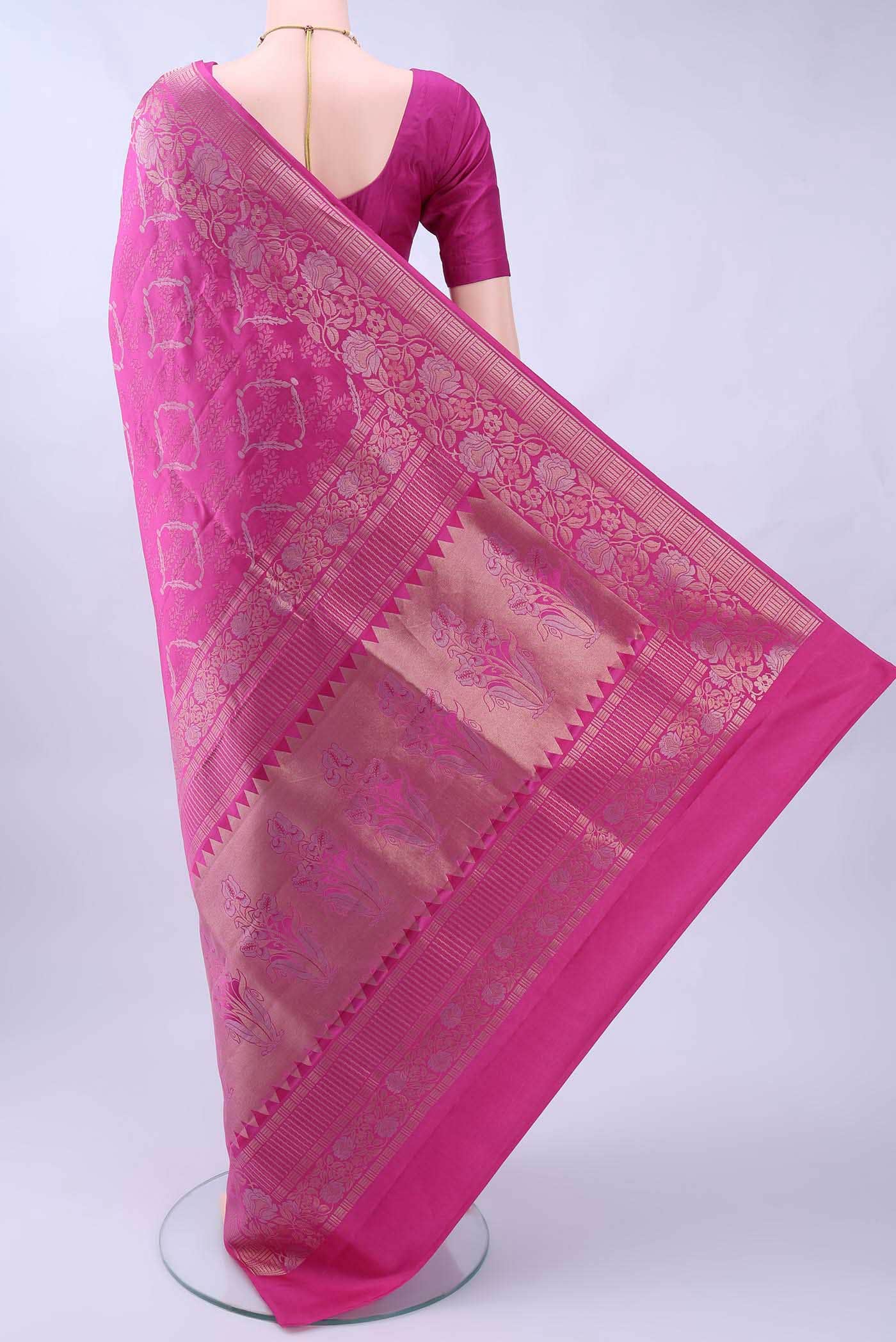 Rani Pink Soft Silk Saree