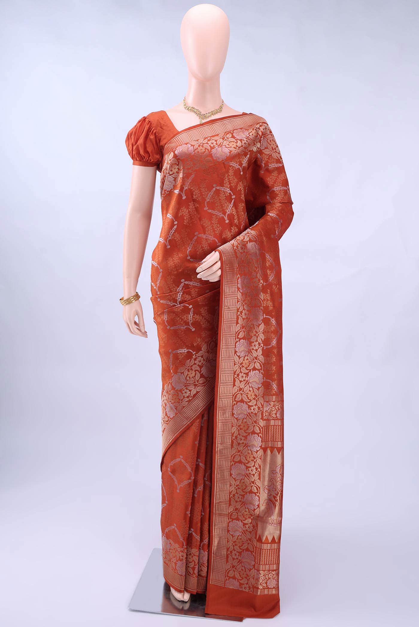 Rust Soft Silk Saree