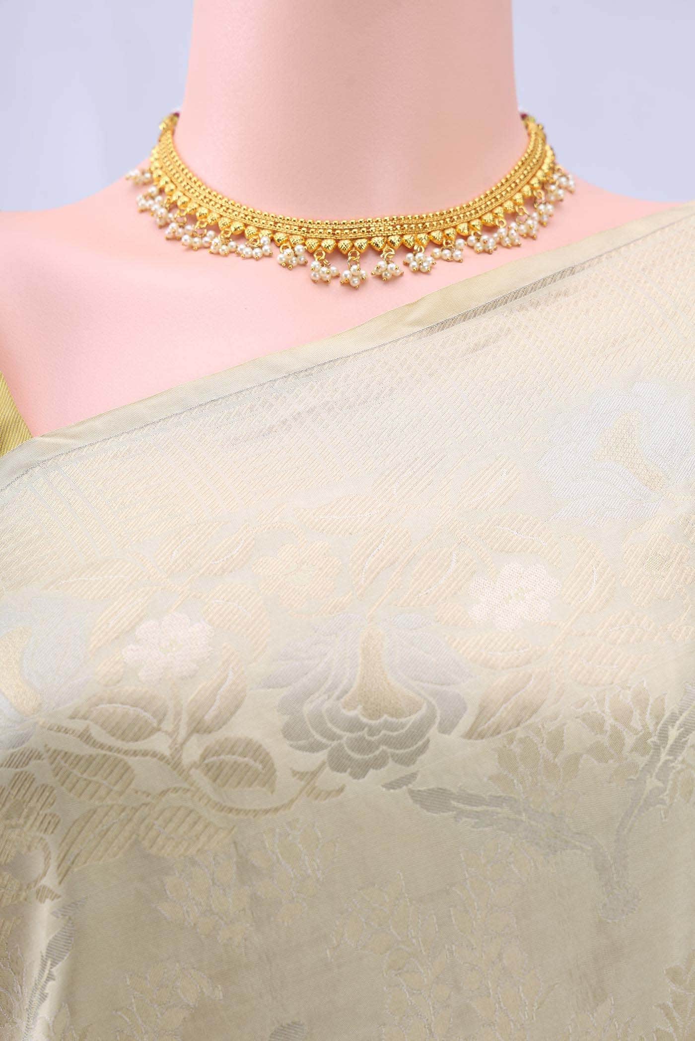 Off White Soft Silk Saree
