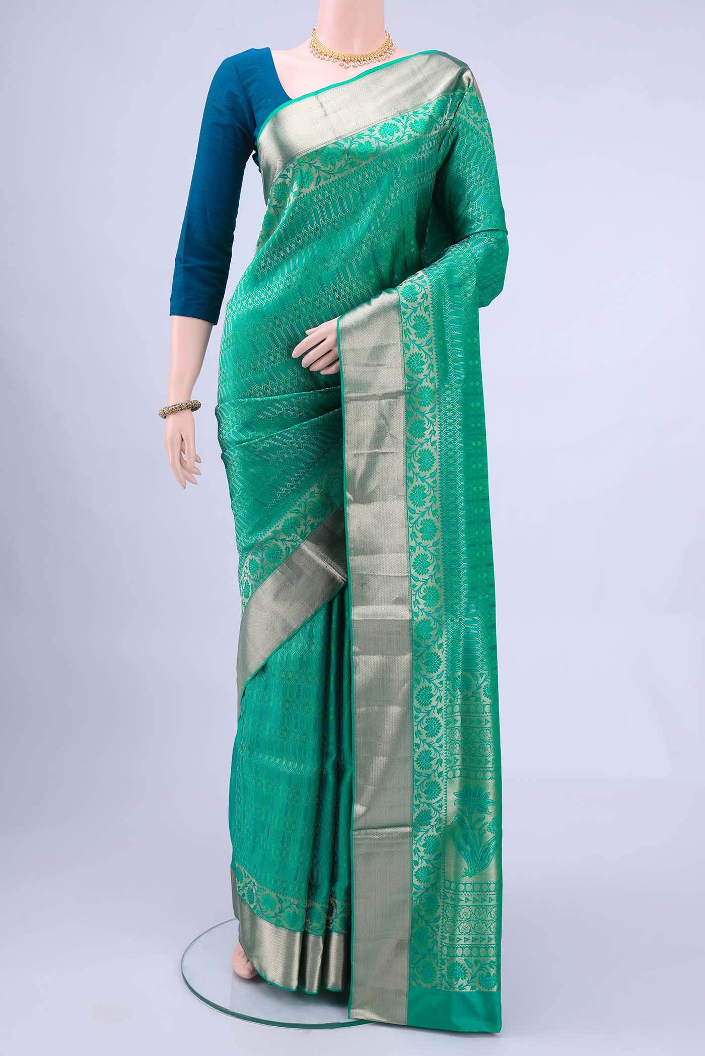 Sea Green Soft Silk Saree