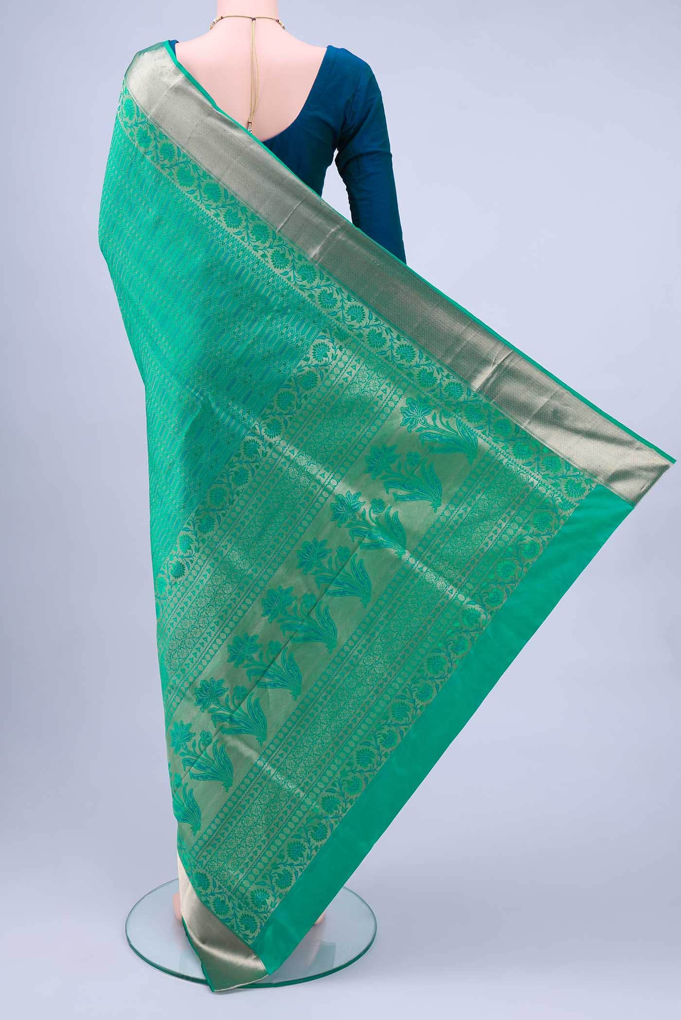 Sea Green Soft Silk Saree