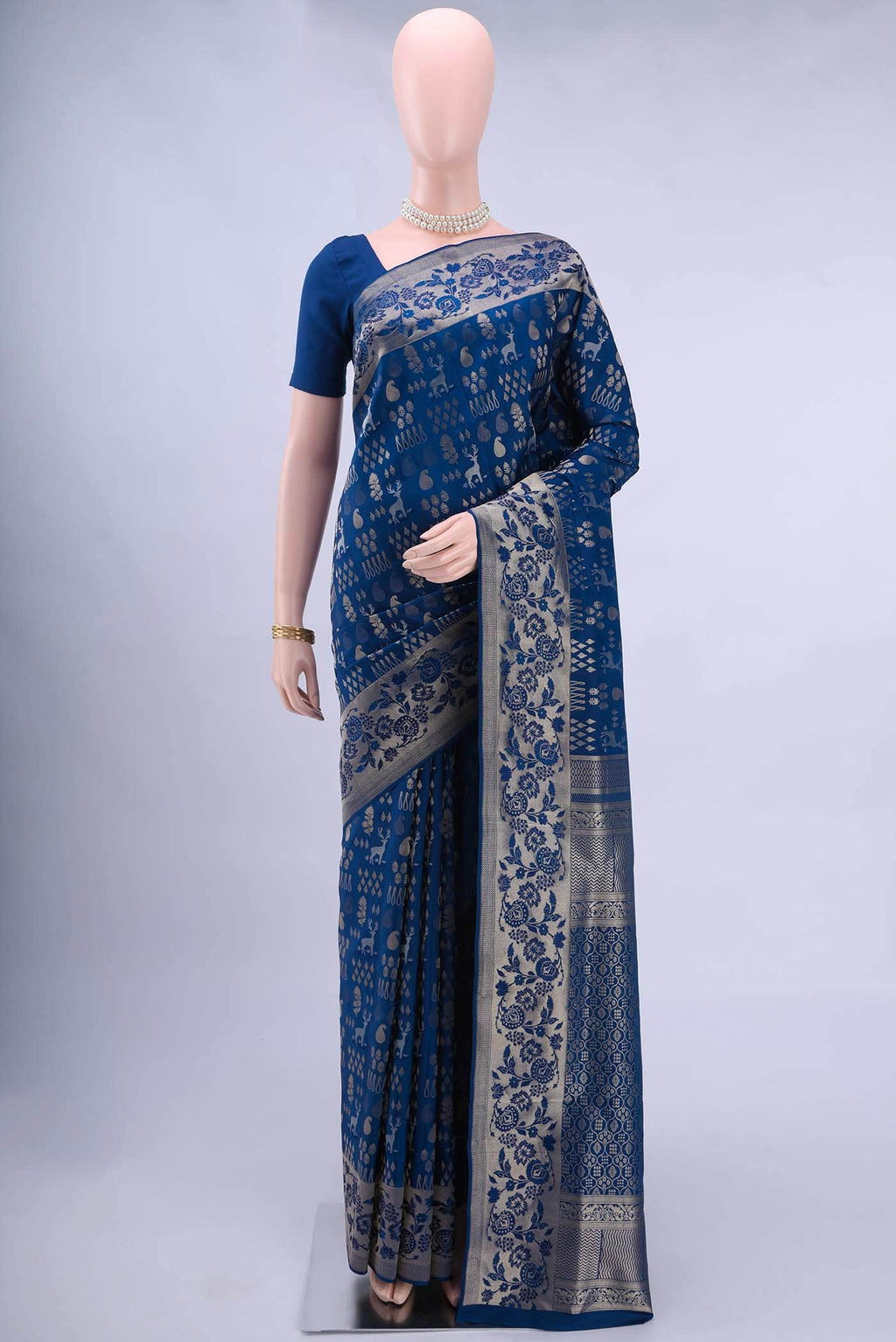 Navy Blue Soft Silk Saree