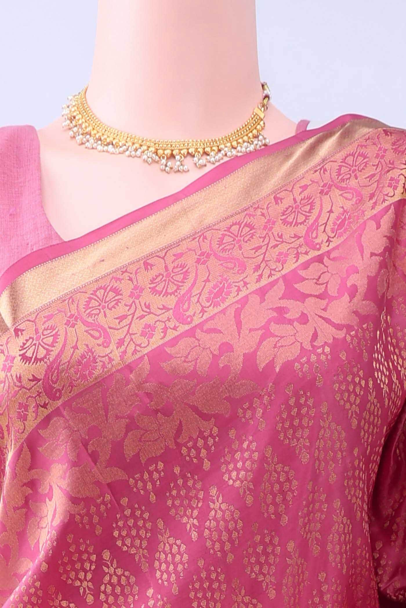 Pink Soft Silk Saree