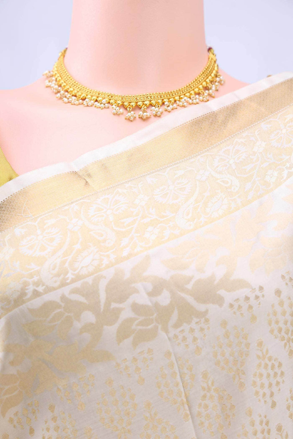 Off White Soft Silk Saree
