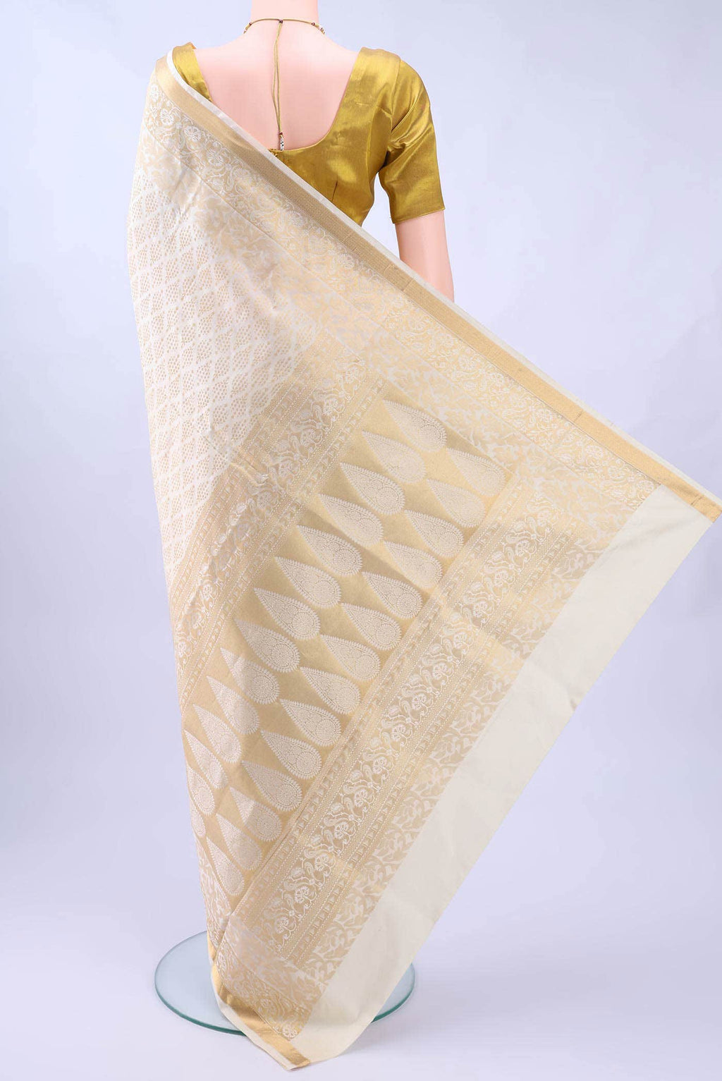 Off White Soft Silk Saree