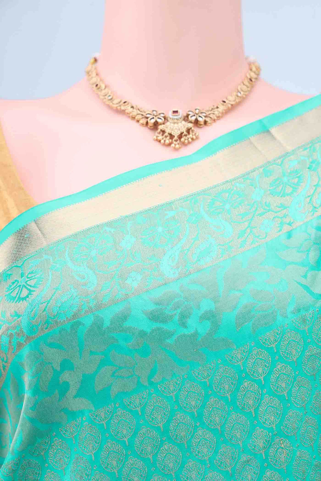 Turquoise Soft Silk Saree