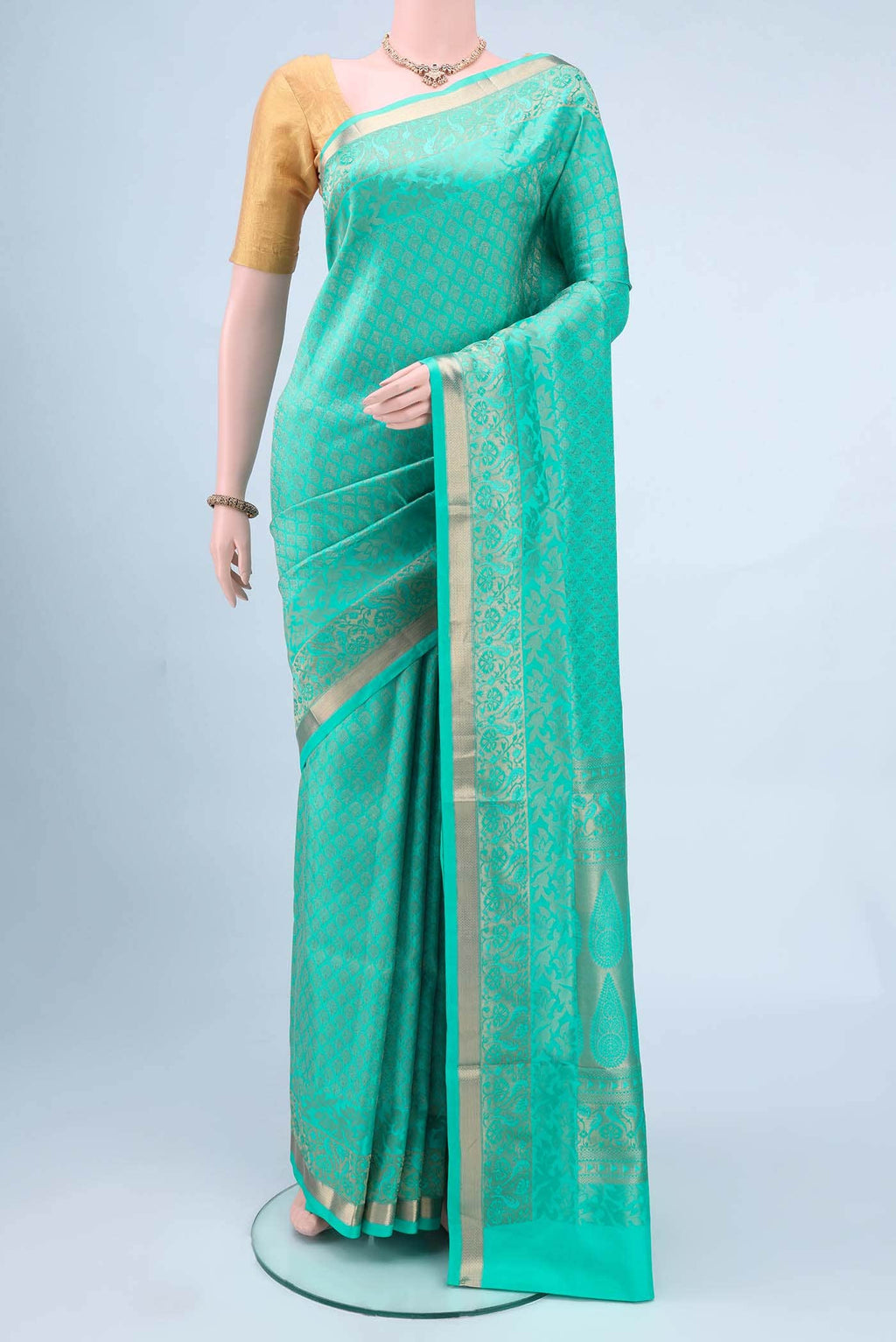 Turquoise Soft Silk Saree
