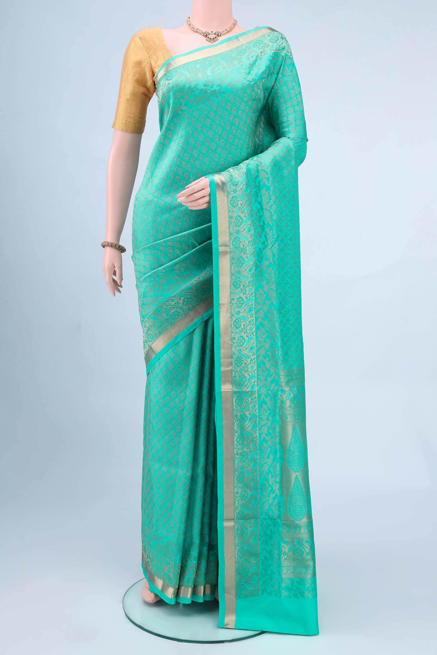 Turquoise Soft Silk Saree