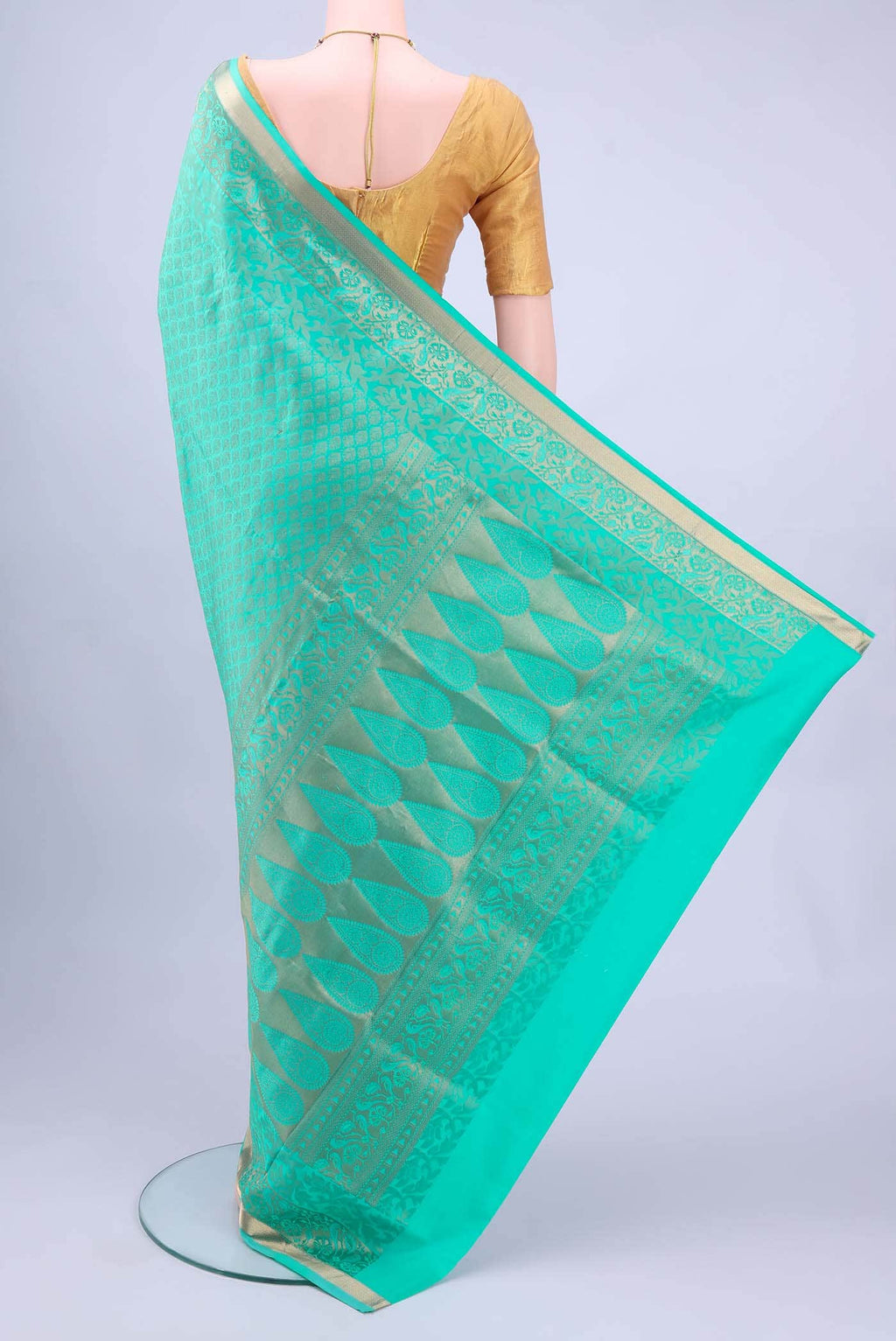 Turquoise Soft Silk Saree