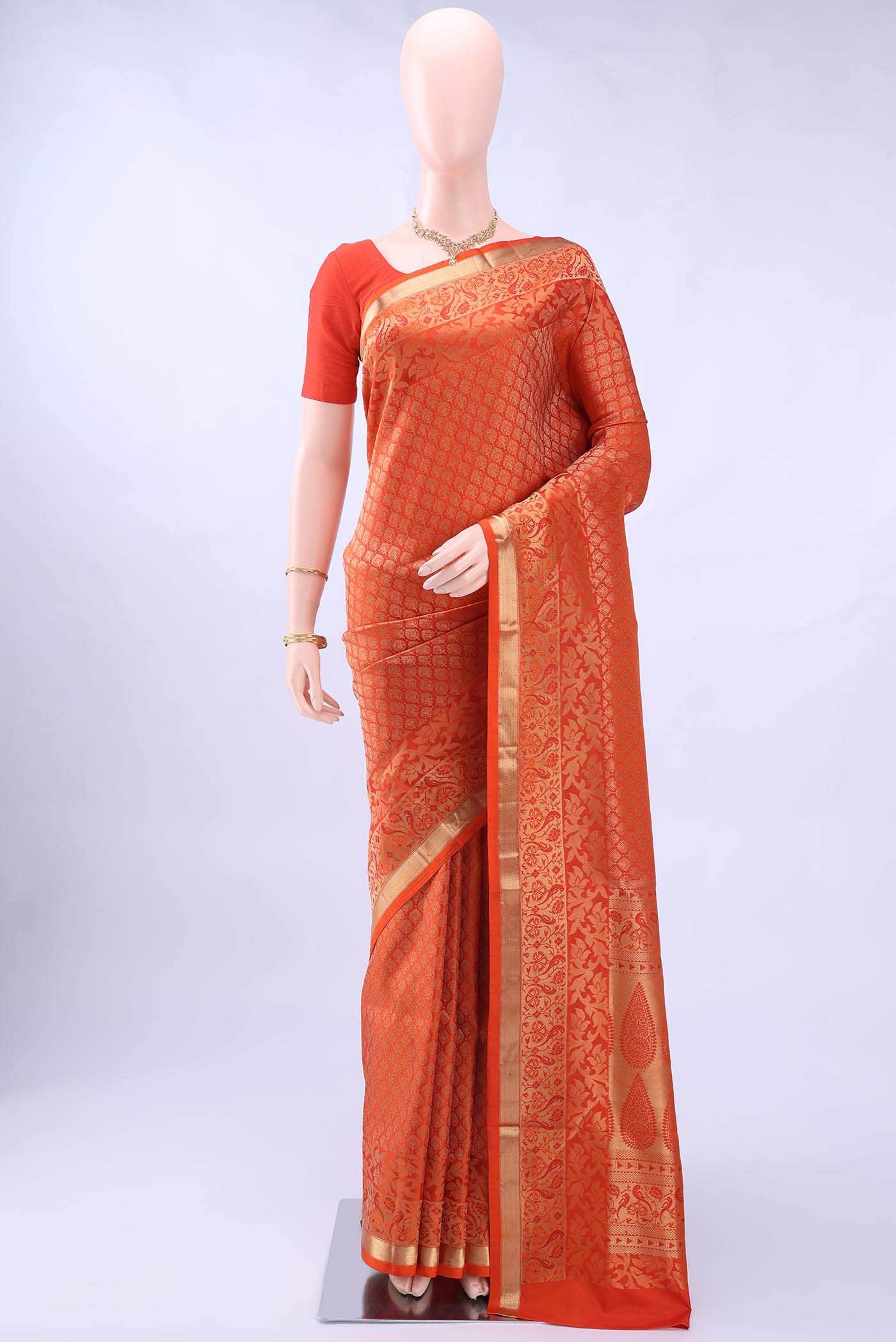 Rust Soft Silk Saree