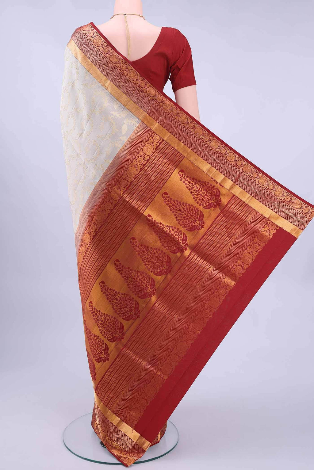 Off White Soft Silk Saree
