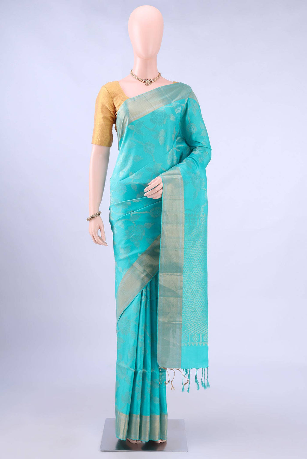 Turquoise Soft Silk Saree