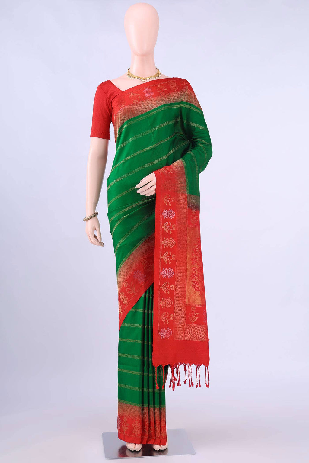 Bottle Green Soft Silk Saree