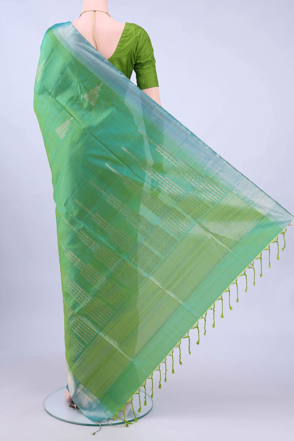 Light Green Dual Tone Soft Silk Saree