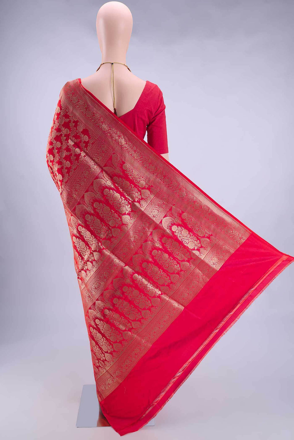 Brick Orange Banarasi Saree