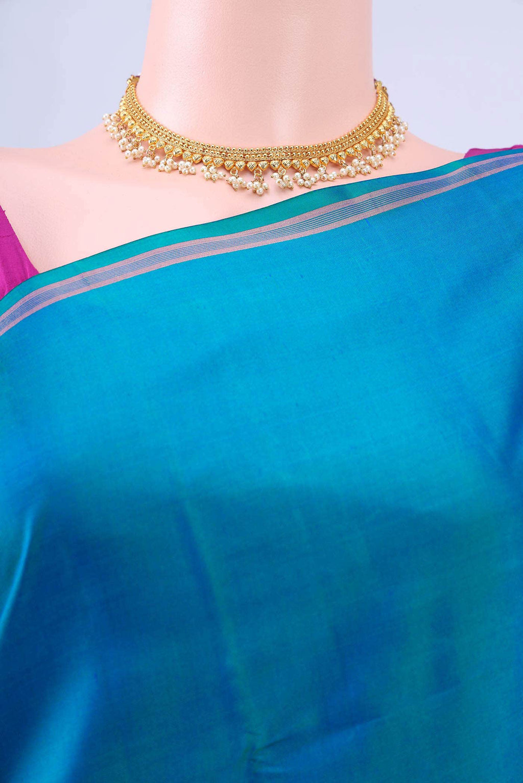 Peacock Blue Nangavalli Silk [ Salem ] Saree