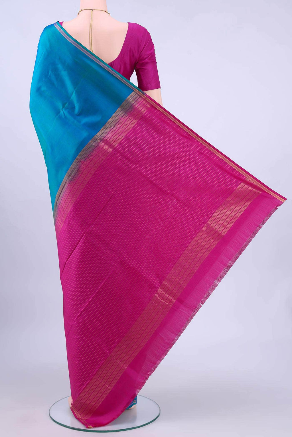 Peacock Blue Nangavalli Silk [ Salem ] Saree