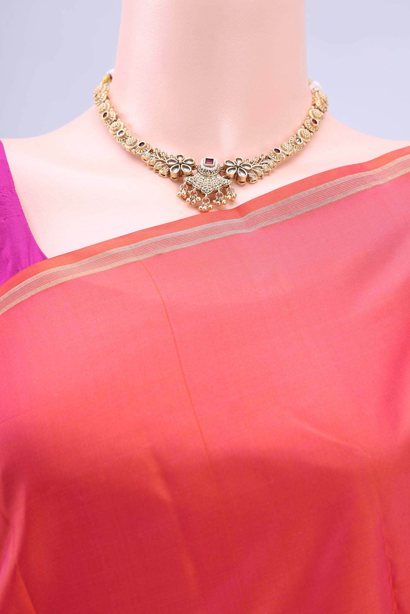 Peach Kanchipuram Saree