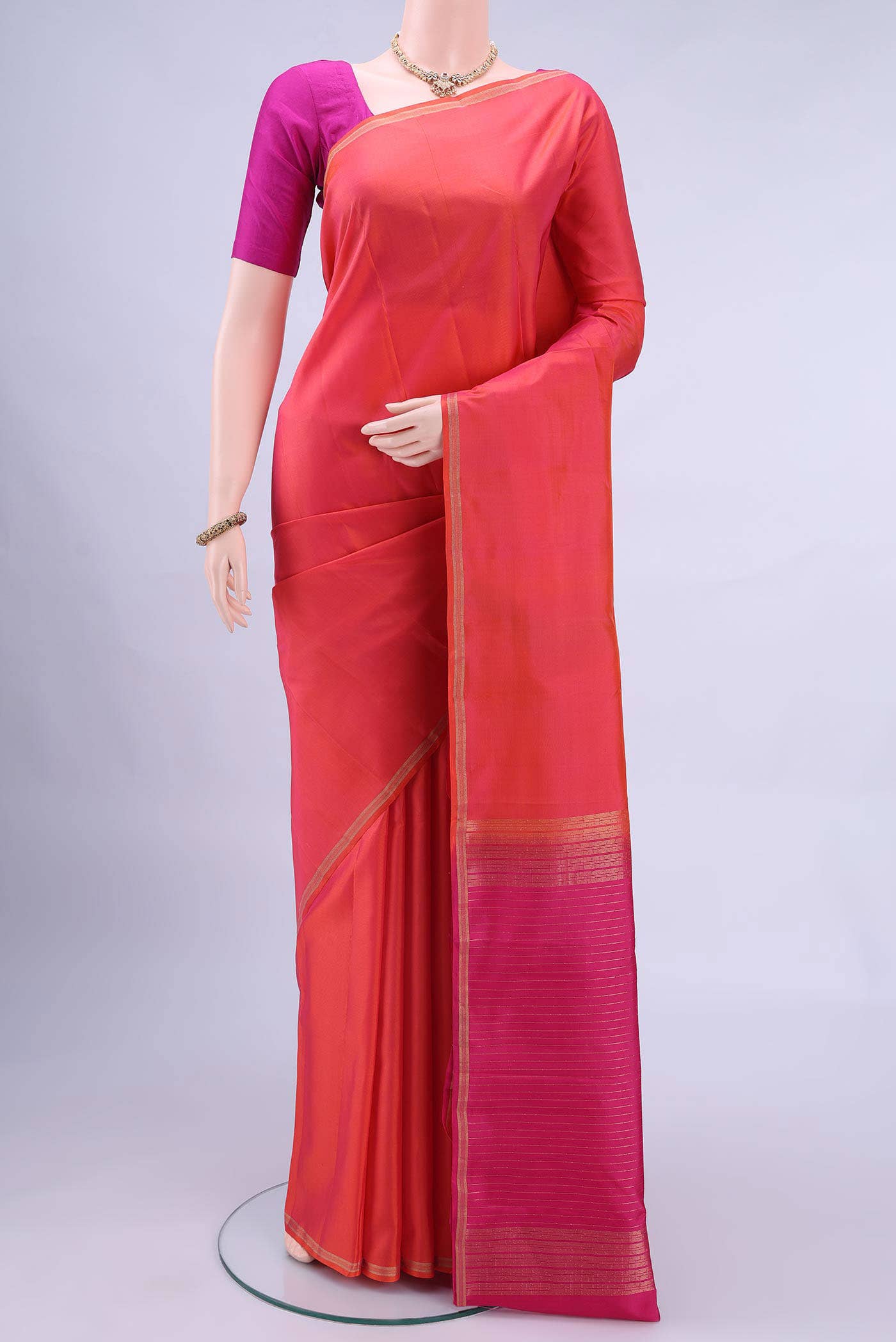 Peach Kanchipuram Saree
