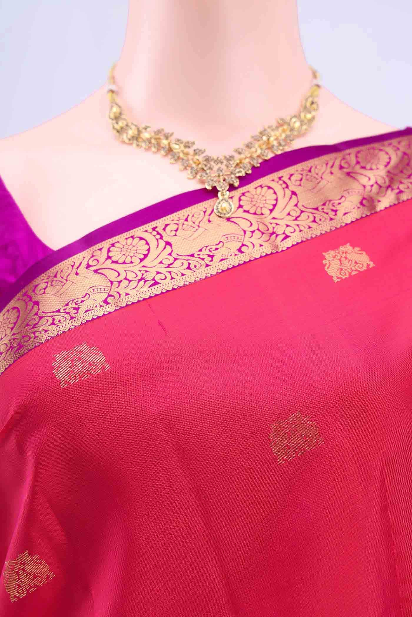 Deep Red Nangavalli Silk [ Salem ] Saree