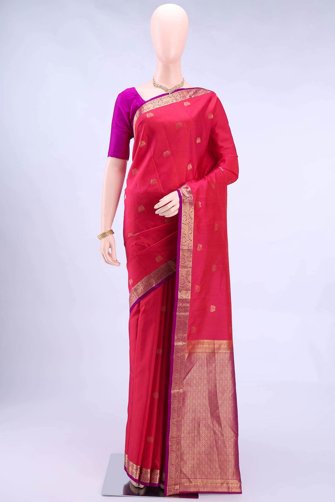 Deep Red Nangavalli Silk [ Salem ] Saree