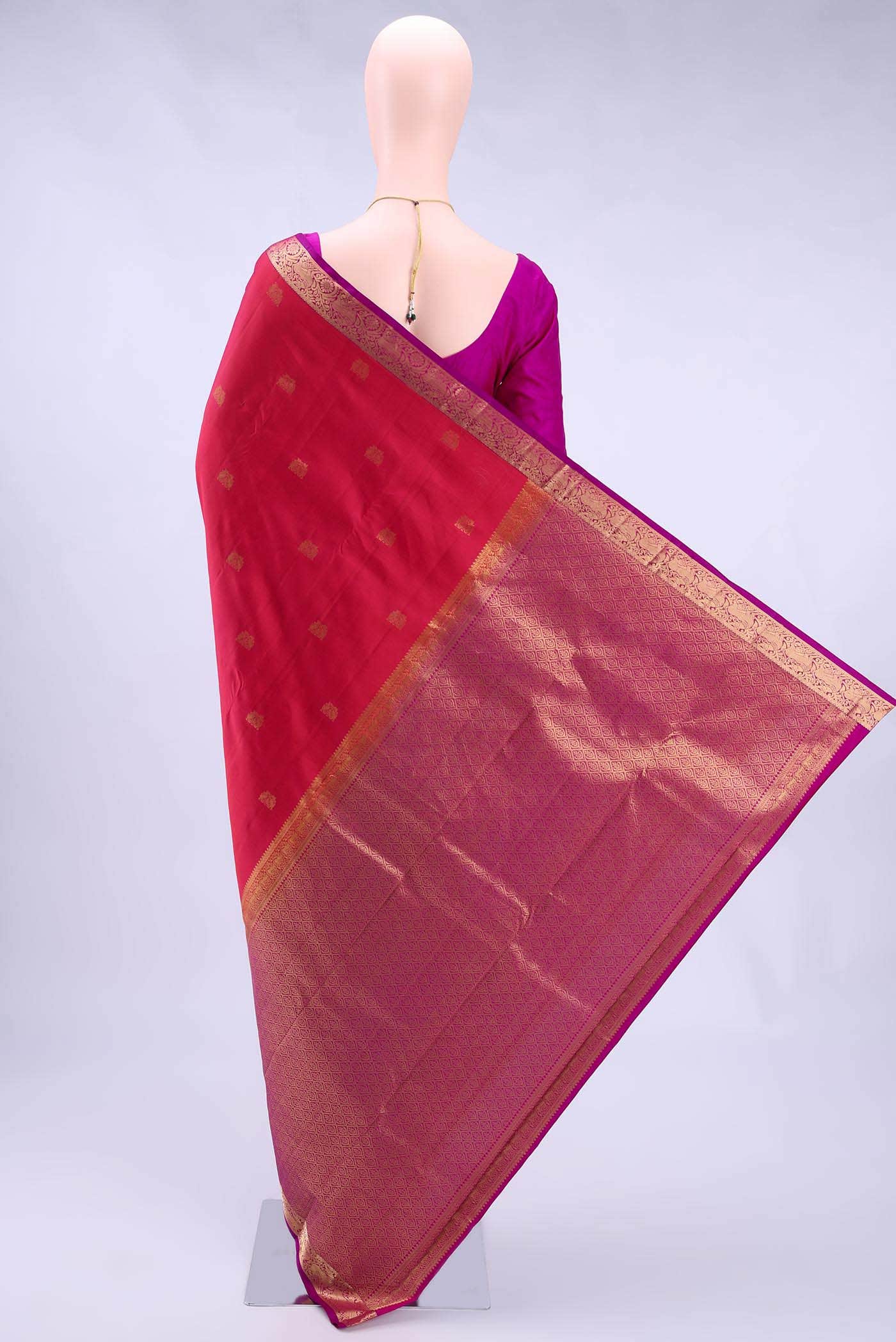 Deep Red Nangavalli Silk [ Salem ] Saree