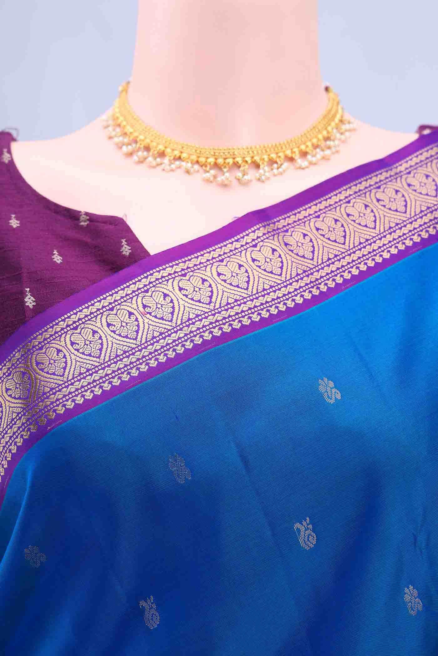 Dark Blue Nangavalli Silk [ Salem ] Saree