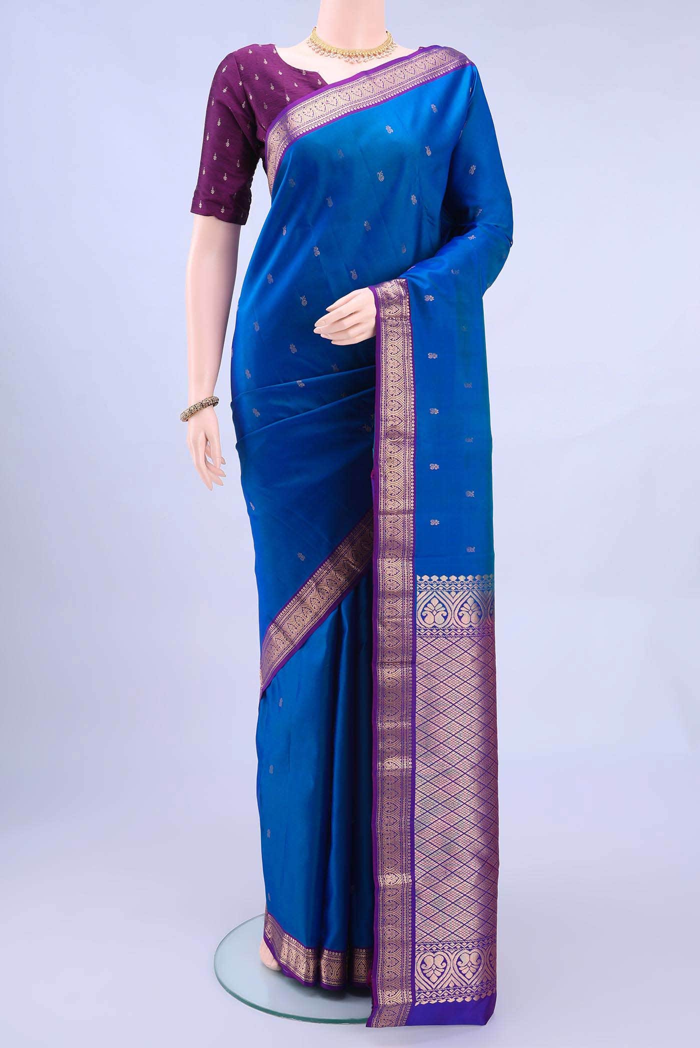 Dark Blue Nangavalli Silk [ Salem ] Saree