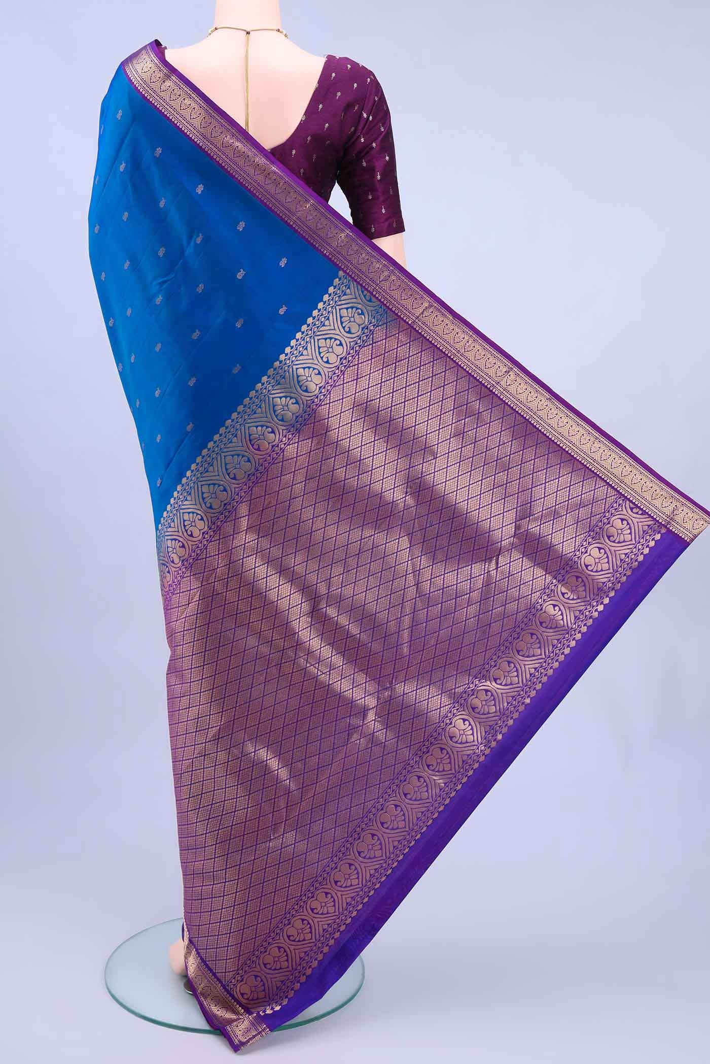 Dark Blue Nangavalli Silk [ Salem ] Saree