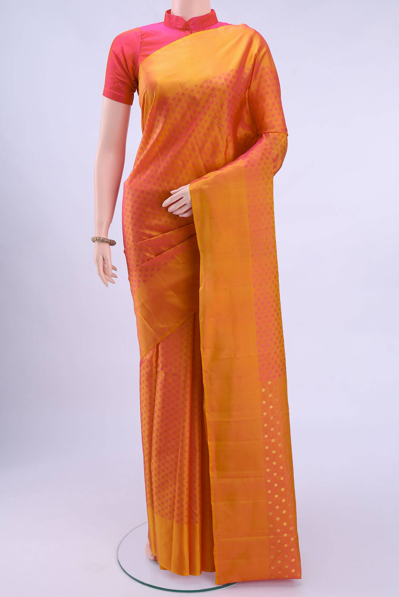 Brick Orange Nangavalli Silk [ Salem ] Saree