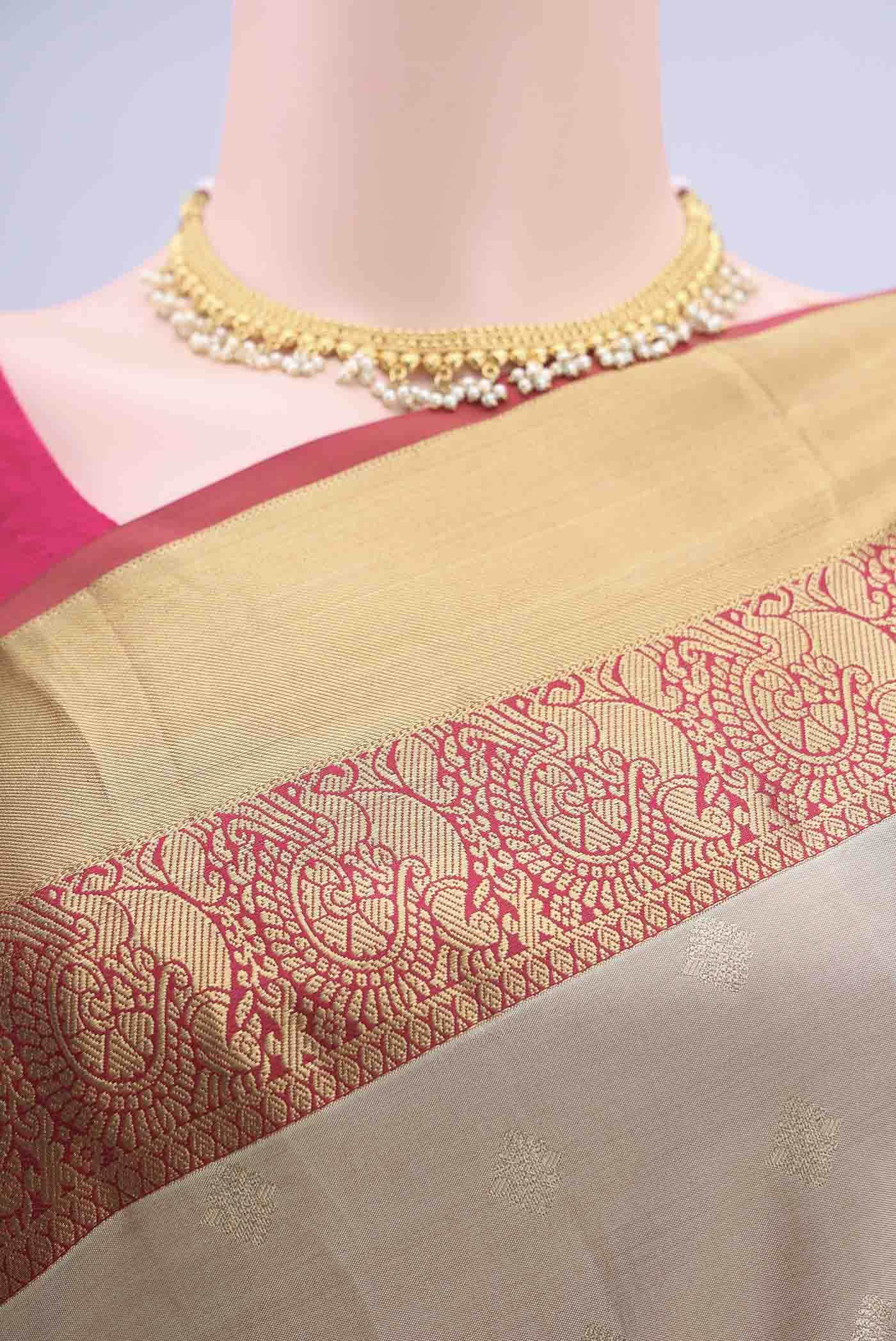 Beige Kanchipuram Saree