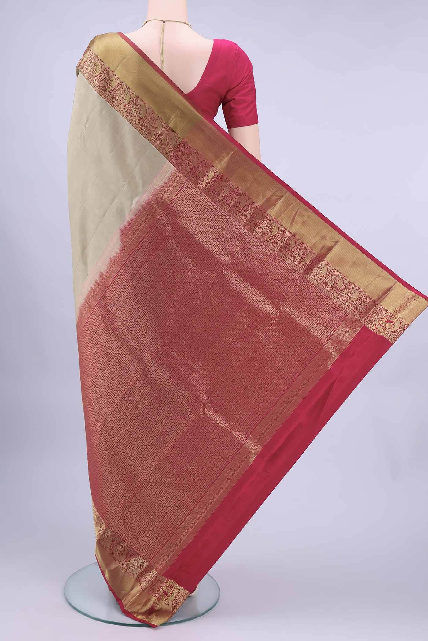 Beige Kanchipuram Saree
