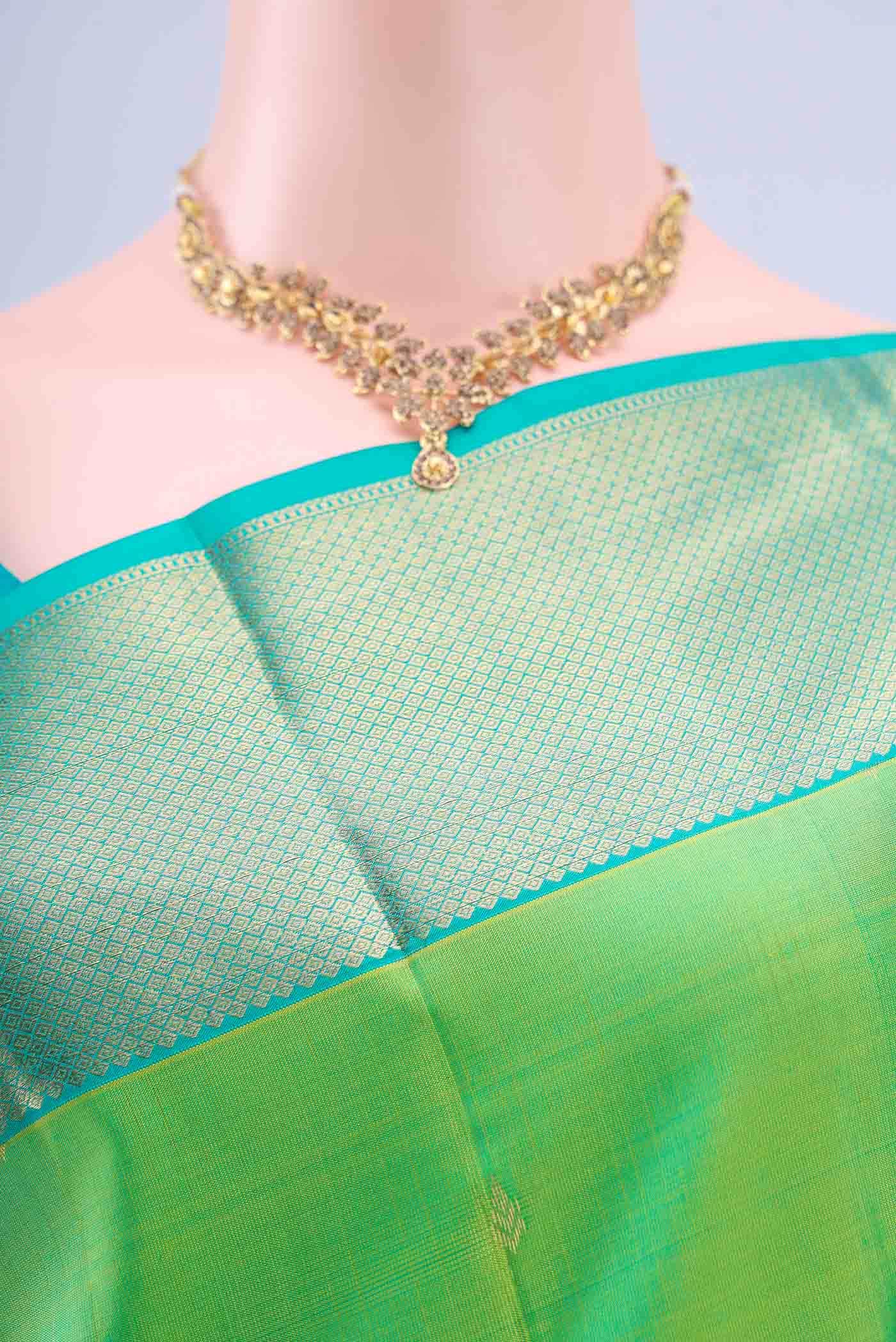 Parrot Green Kanchipuram Saree