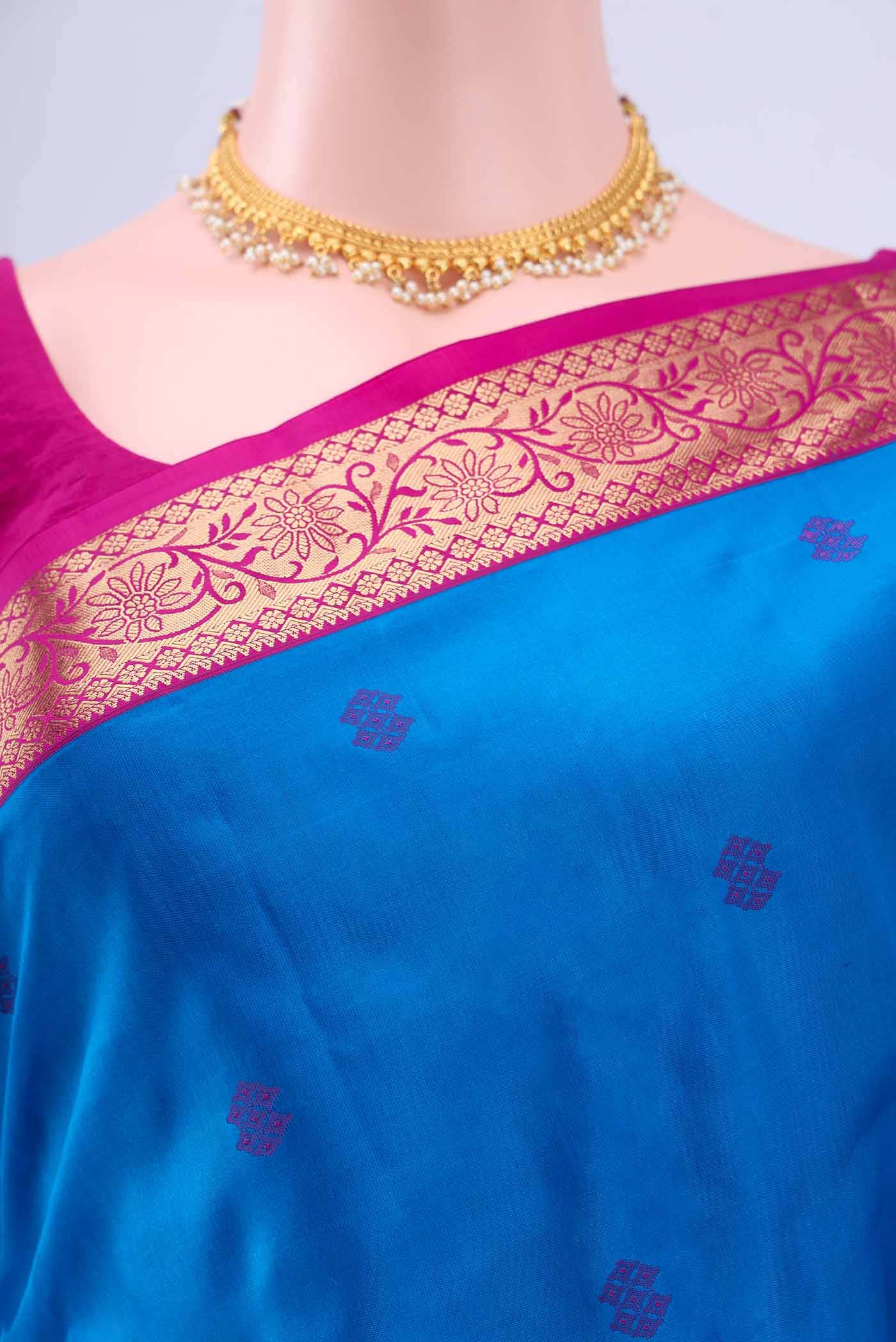 Dark Blue Kanchipuram Silk Saree