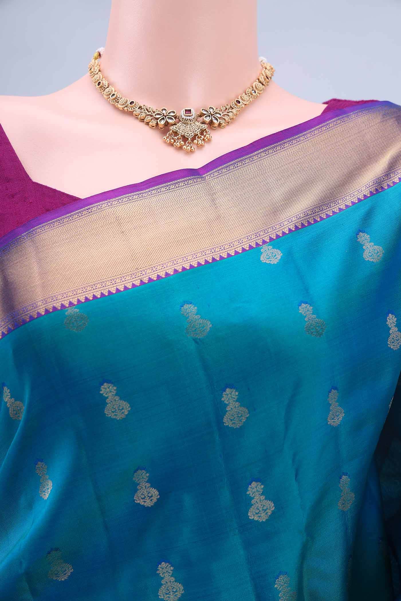 Blue Kanchipuram Saree