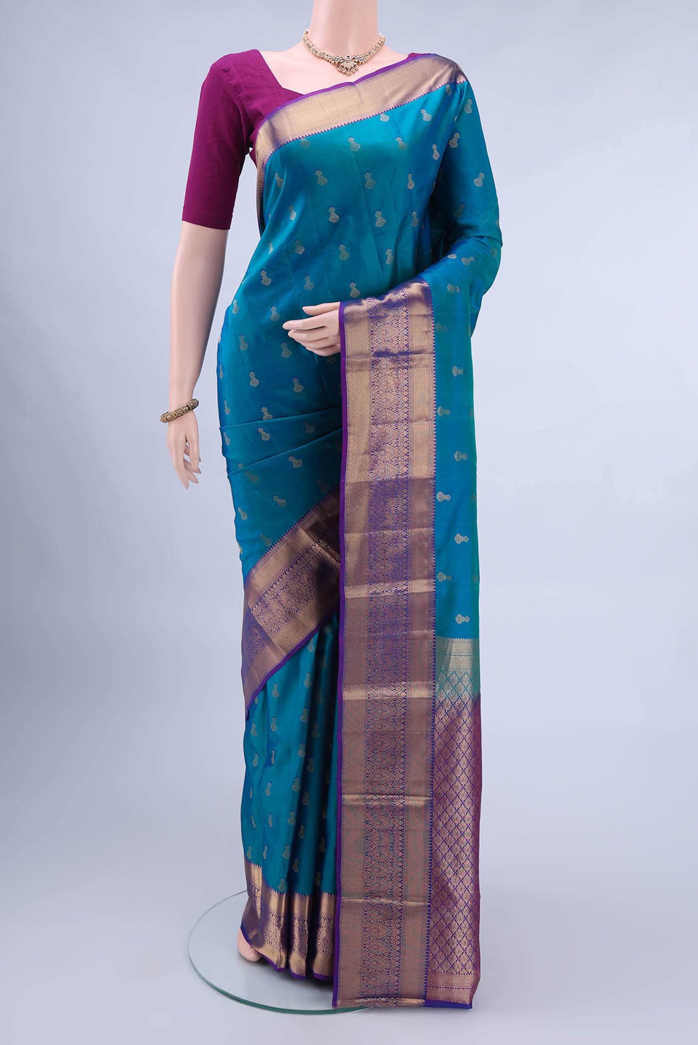 Blue Kanchipuram Saree