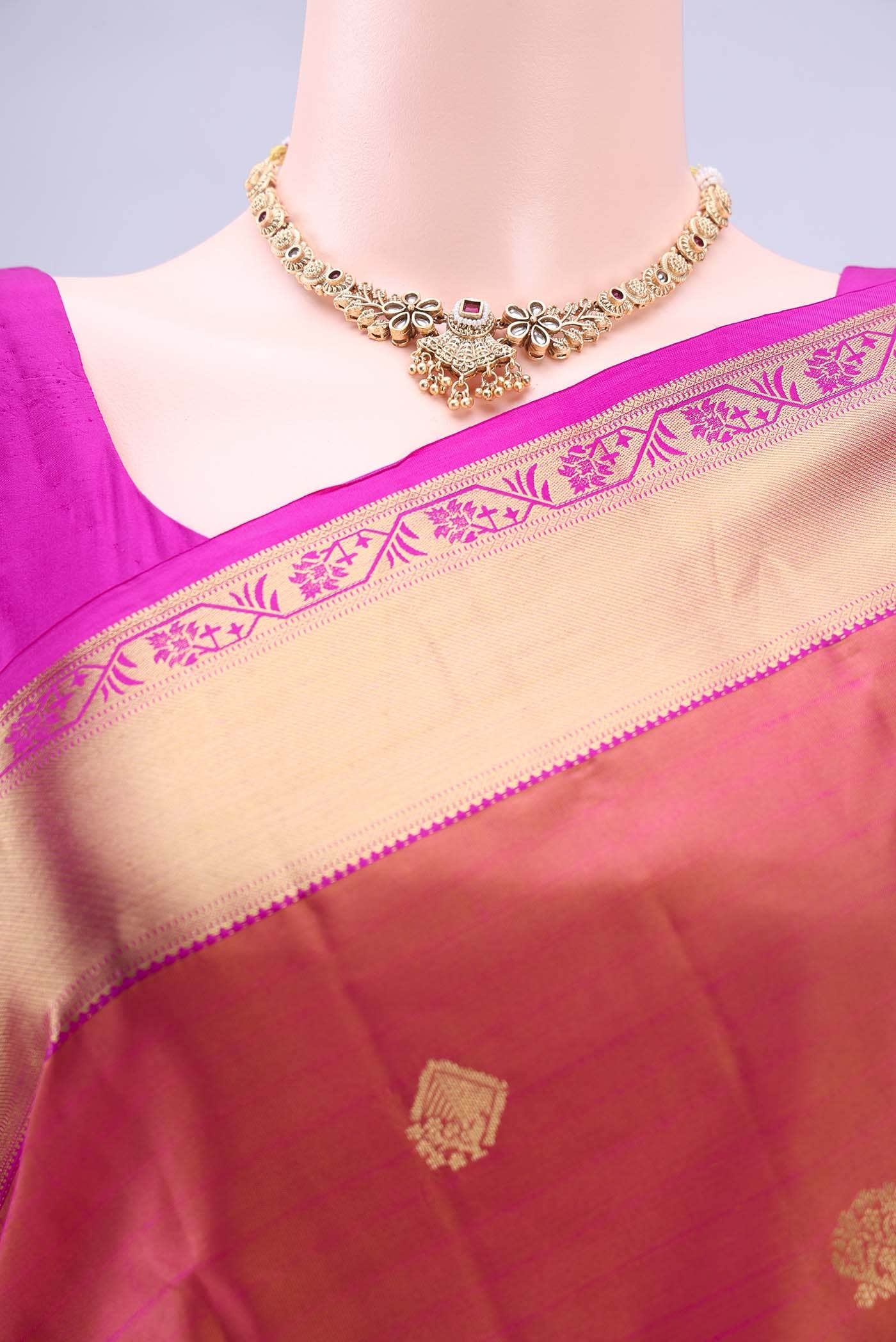 Cinnamon Kanchipuram Saree