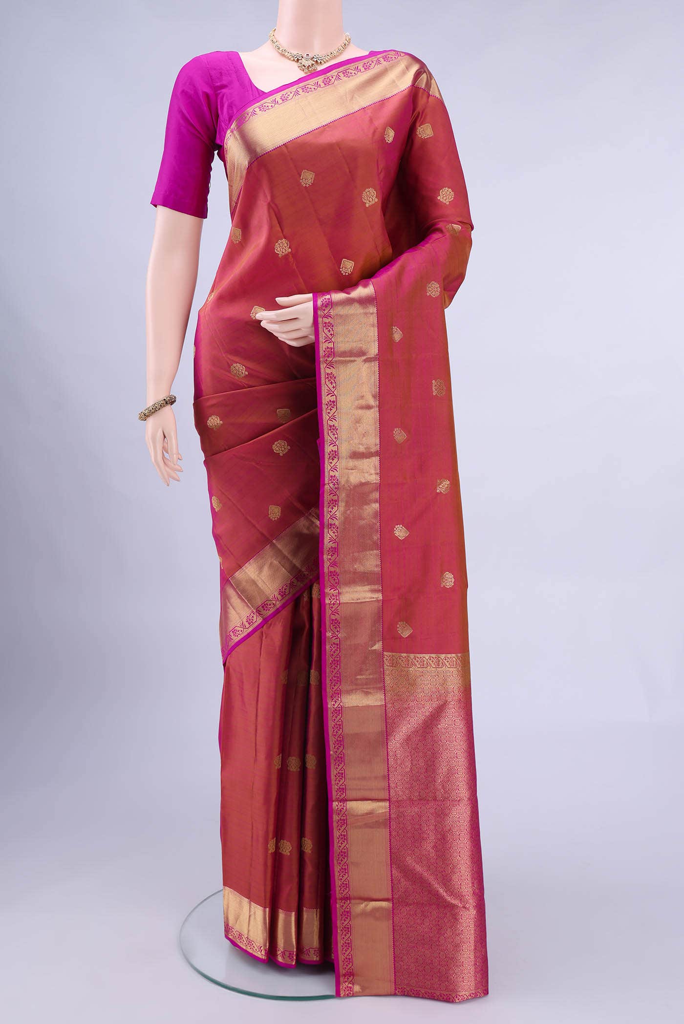 Cinnamon Kanchipuram Saree