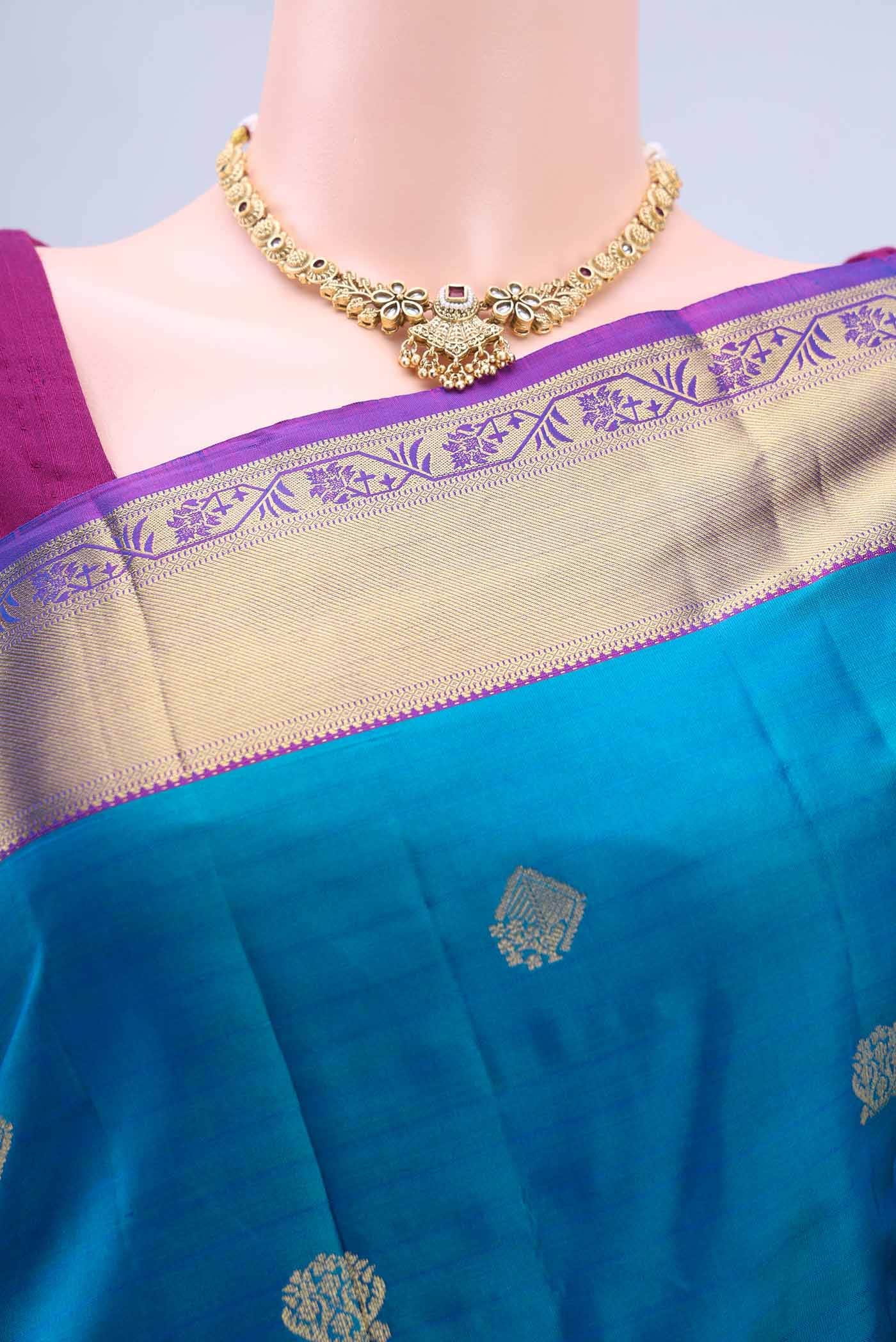 Dark Blue Kanchipuram Saree