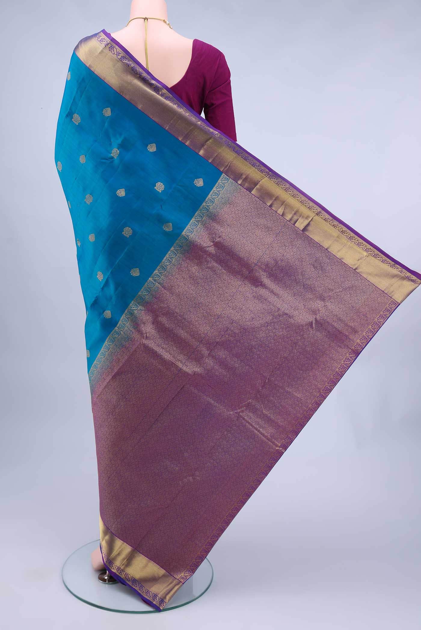 Dark Blue Kanchipuram Saree