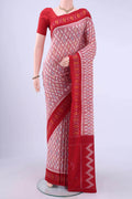 Red Pochampally Cotton Saree