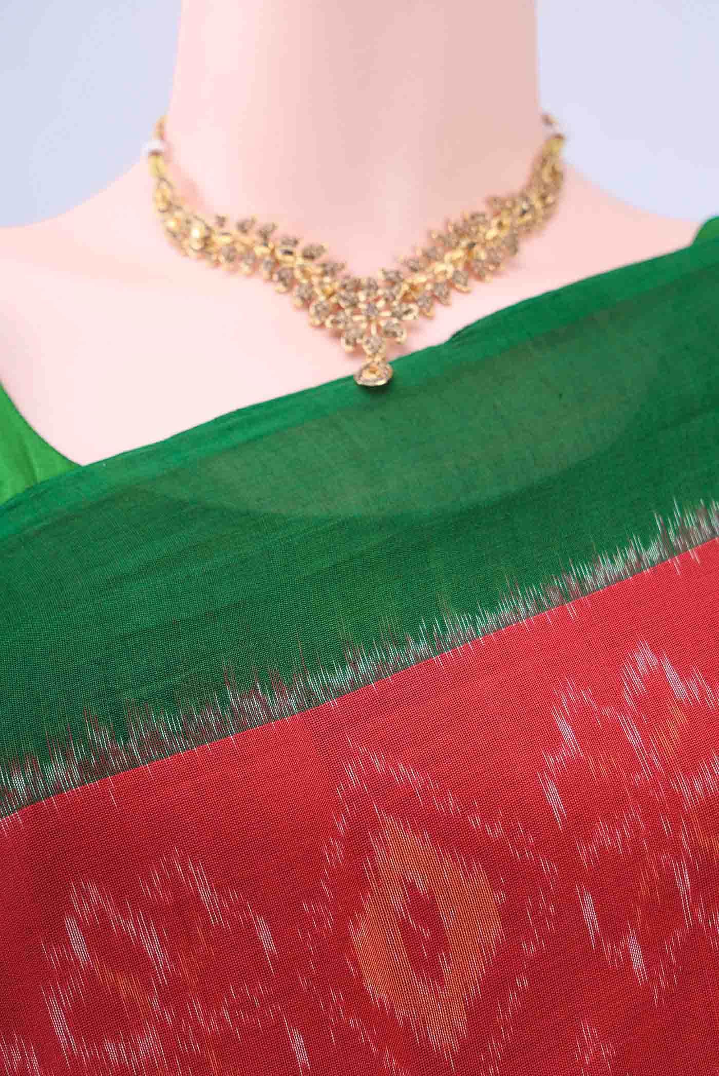 Imperial Red Pochampally Cotton Saree