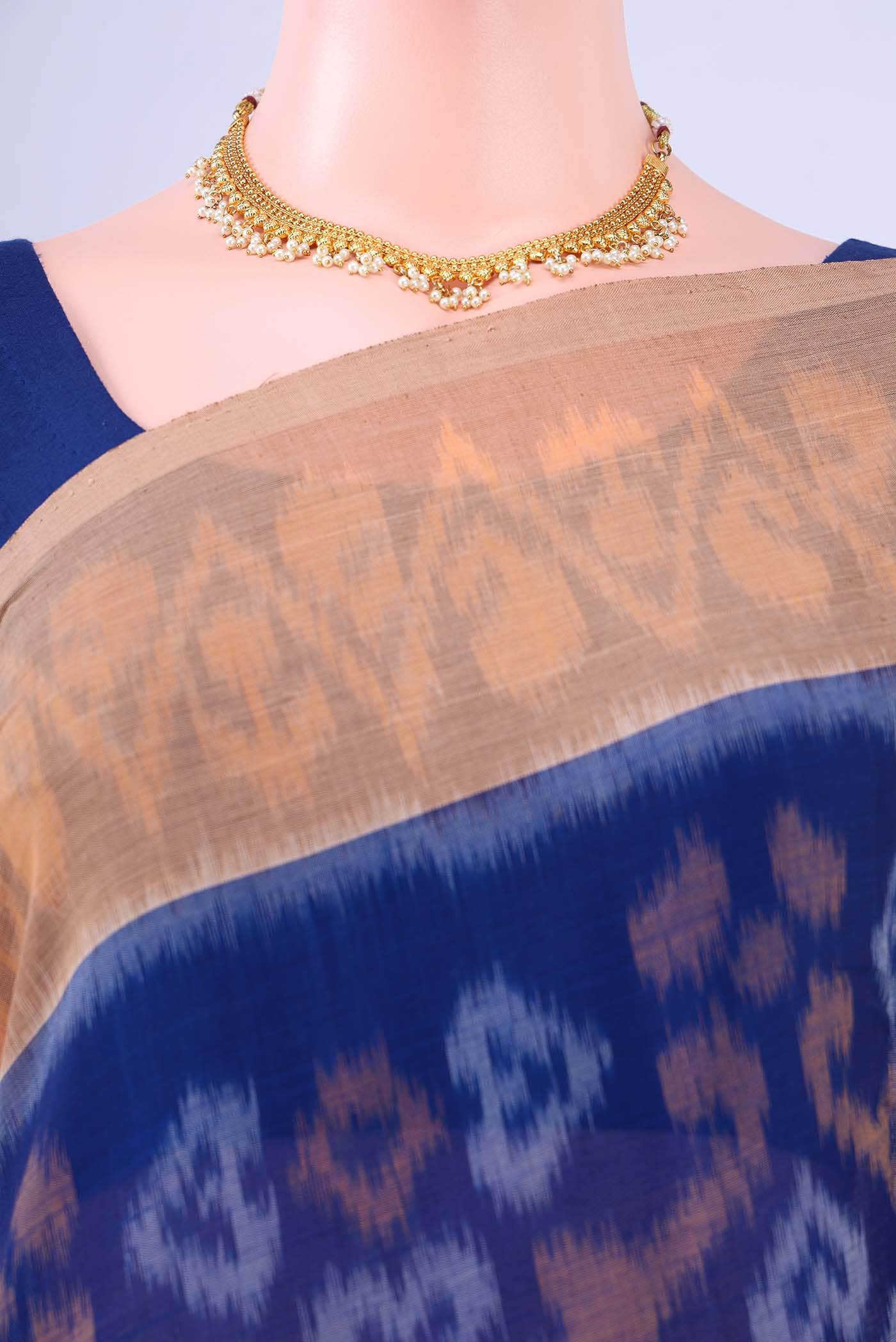 Royal Blue Pochampally Cotton Saree